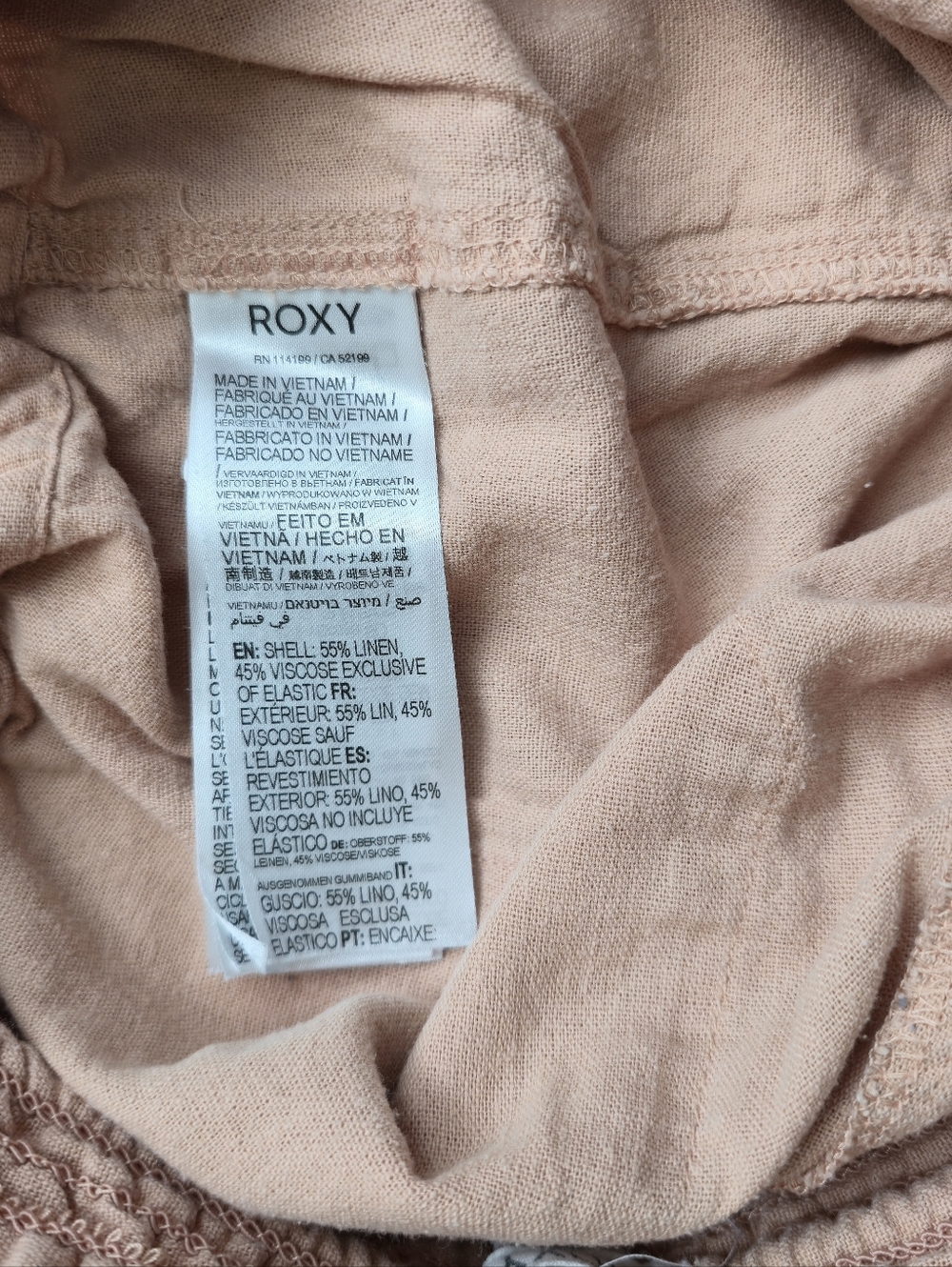 Roxy Oceanside linen-blend beach pants flared leg CULOTTES - Picture 7 of 8